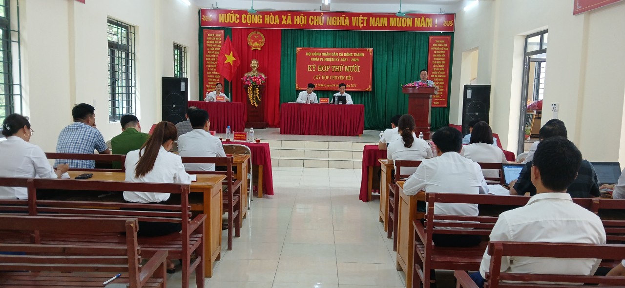 Hội đồng nhân dân xã Đông Thành tổ chức kỳ họp thứ 10 (kỳ họp chuyên đề) HĐND xã khóa IV, nhiệm kỳ 2021-2026.