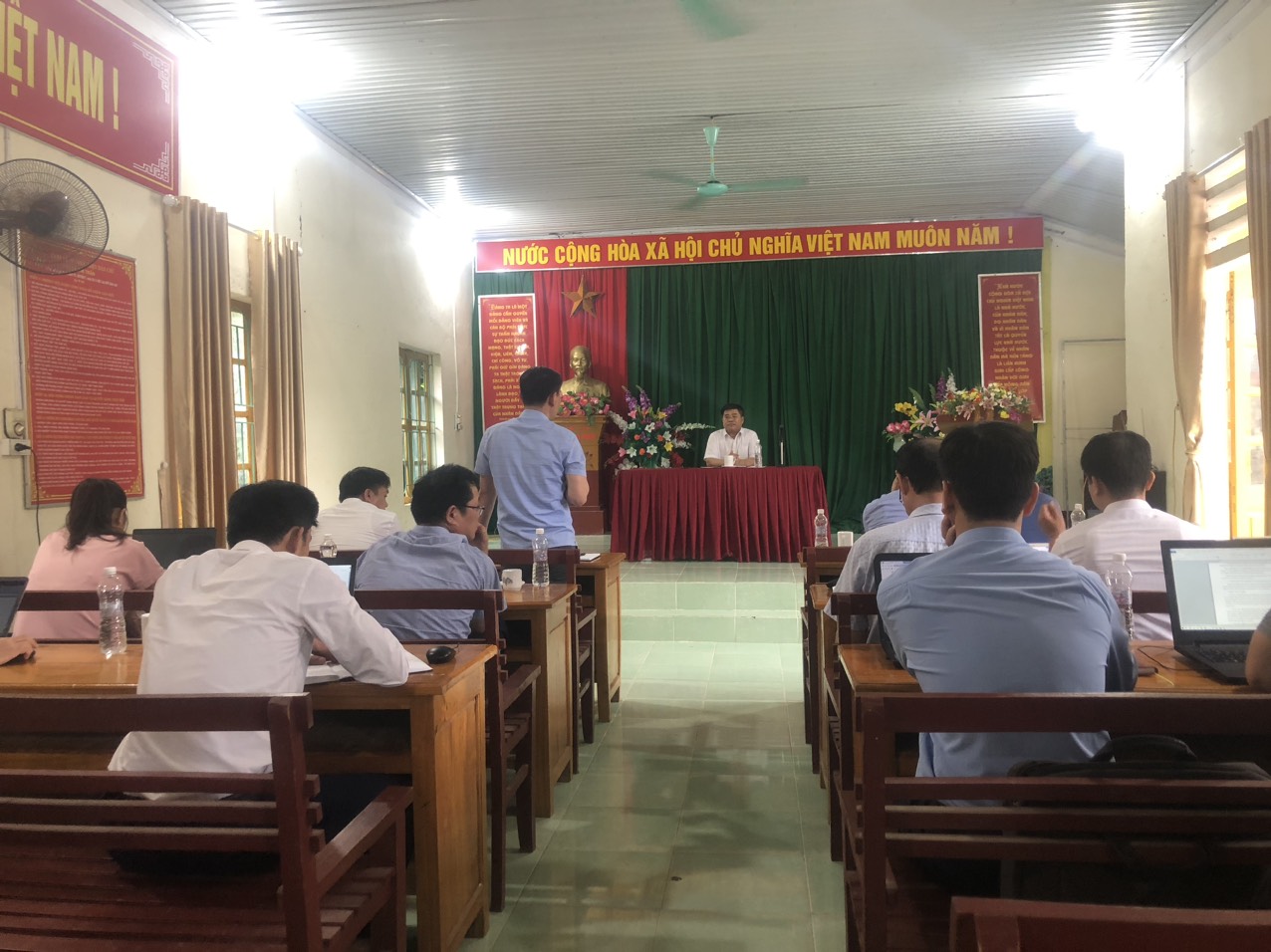 Văn phòng Điều phối nông thôn mới tỉnh Hà Giang kiểm  tra tiến độ thực hiện các Chương trình MTQG trên địa  bàn xã Đông Thành